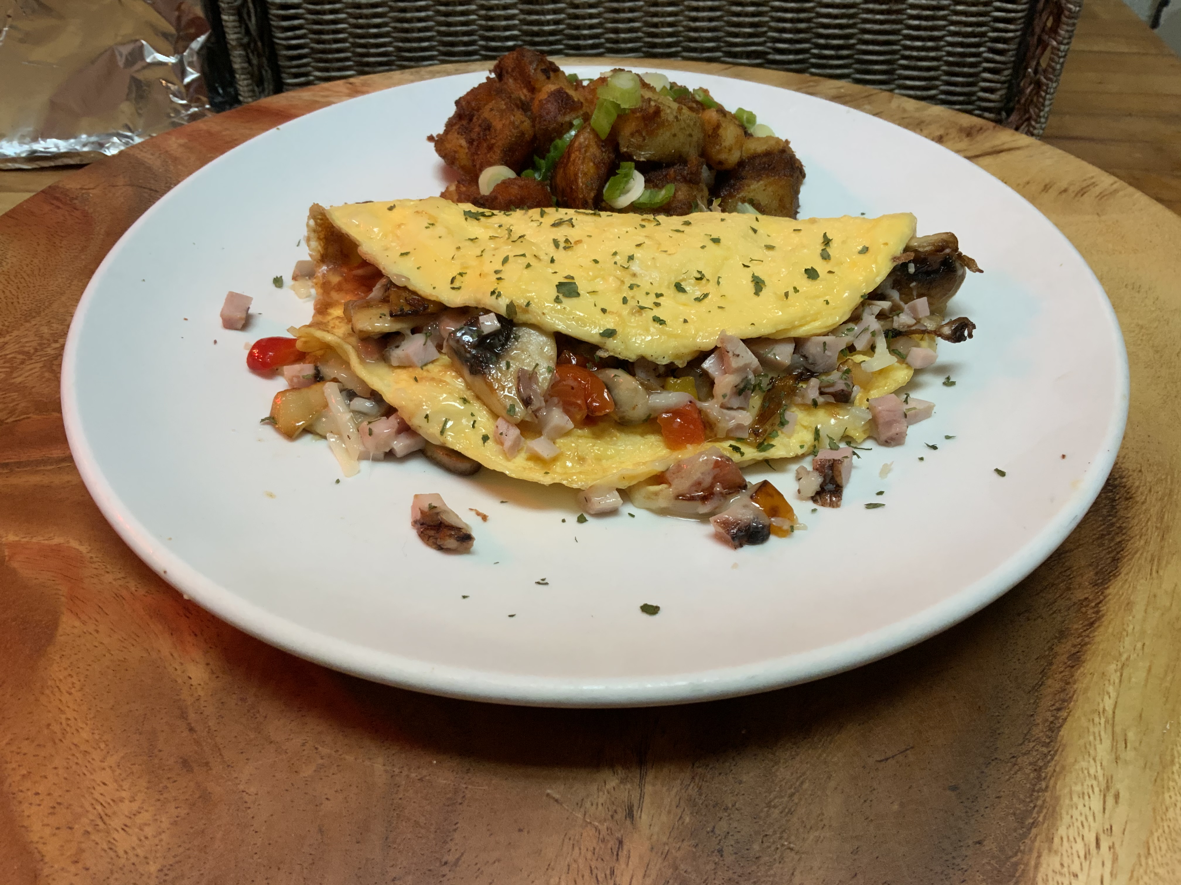 Breakfast omelette in Vancouver at a local West End cafe