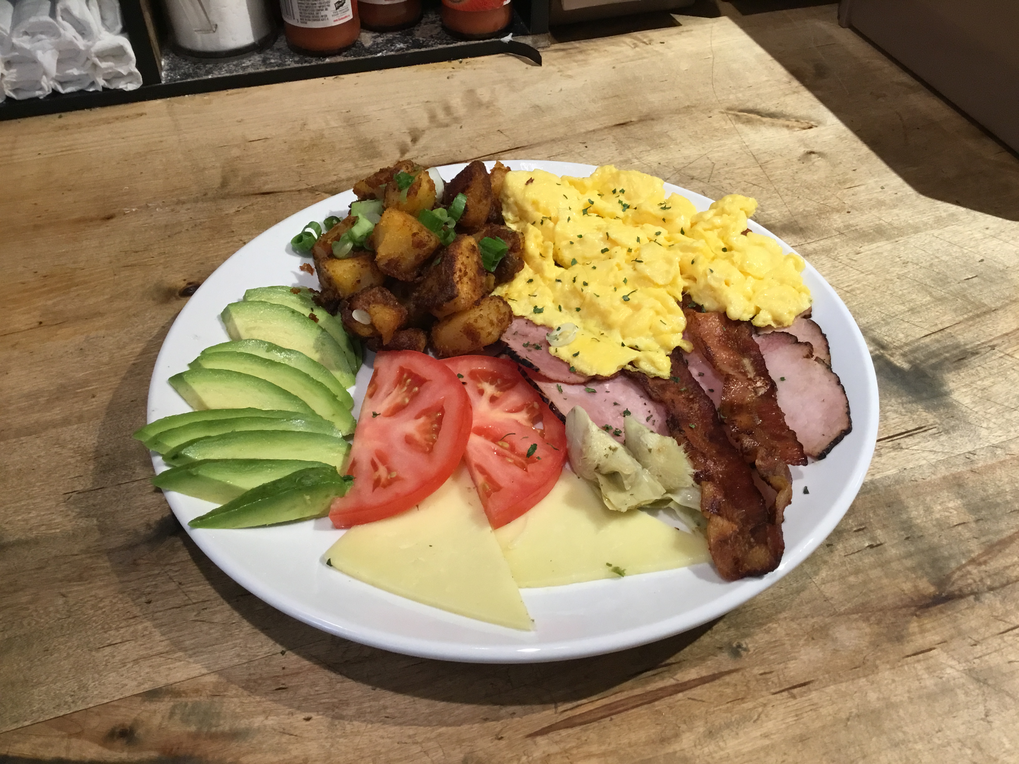 Classic breakfast plate at Red Umbrella Cafe in Vancouver West End